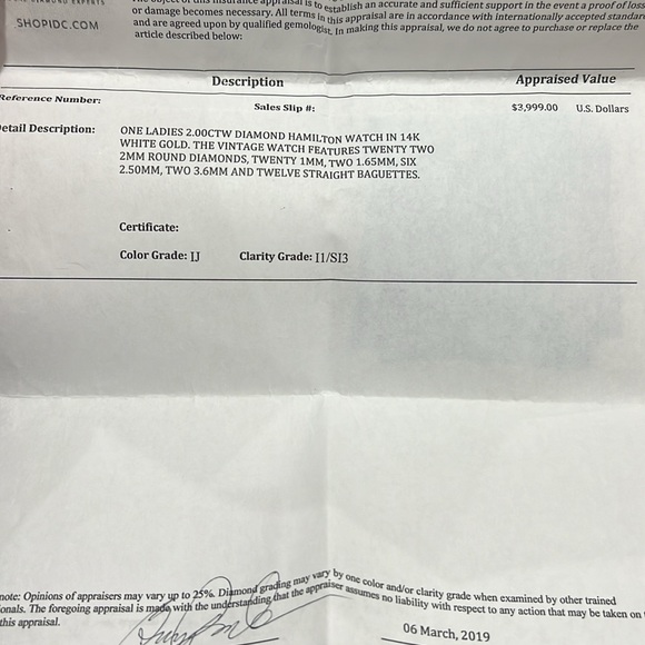 Hamilton Diamond Watch (2ctw) - Picture 13 of 13